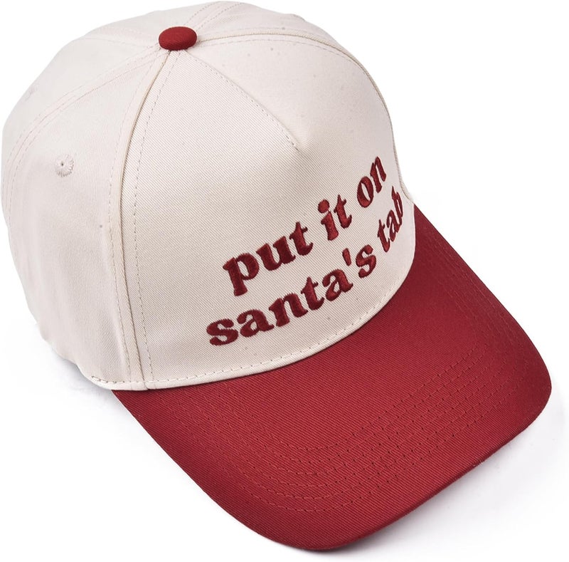 Erying Christmas Trucker Hat for Women Men Two Tone Vintage Embroidered Baseball Cap Funny Gift - Image 4